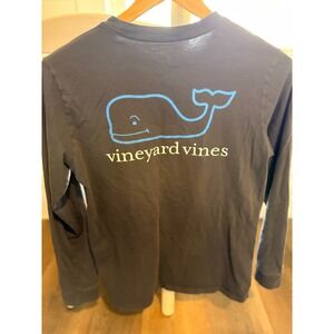 Vineyard Vines T Shirt Youth Large (16)  Navy Blue Long Sleeve Blue Whale Logo